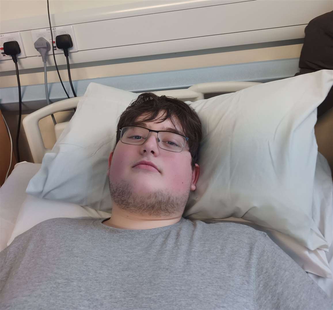 University of Kent student Daniel Hebditch was left waiting 18 hours in a chair as he waited for a bed at the William Harvey Hospital. Picture: Tim Hebditch