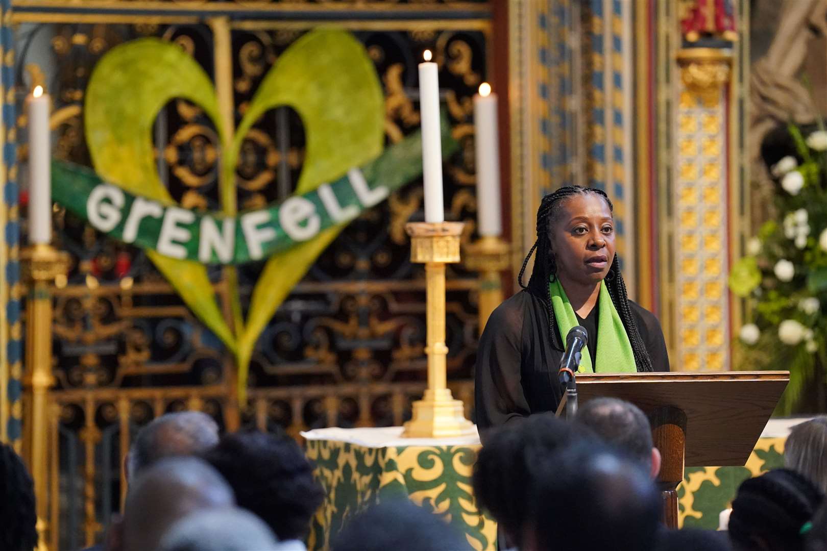 Marlene Anderson, the daughter of victim Raymond Bernard, addressed the congregation (Jonathan Brady/PA)