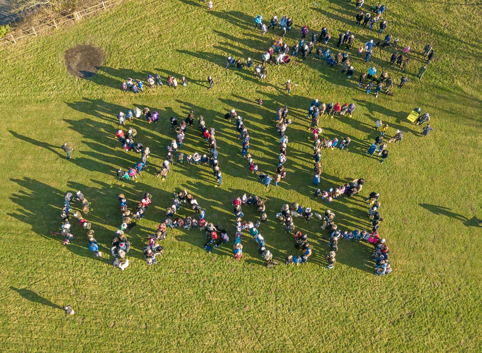 Hundreds of villagers gathered to help save Ryarsh. Picture: Andy Betts.