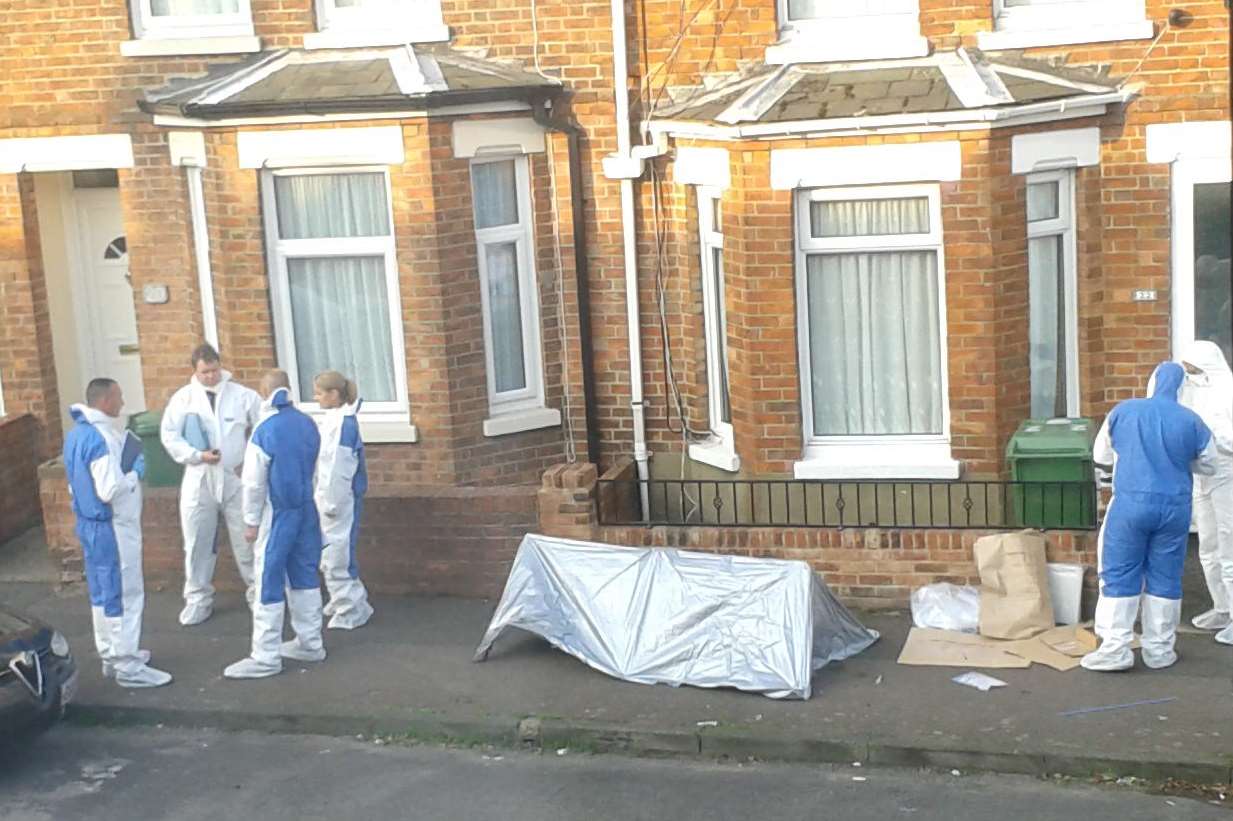 A large police presence in Richmond Street, Folkestone