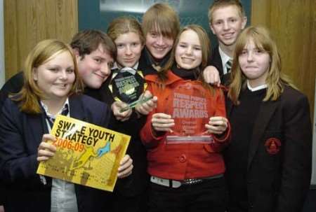 WINNER: Swale Youth Strategy Group show off their award (PD*1119758). Picture: ANDY PAYTON