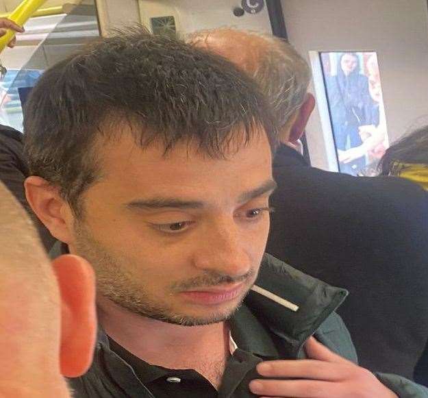 Police have released a picture of a man following a sex attack on a train travelling between Ashford and Rye. Picture: BTP