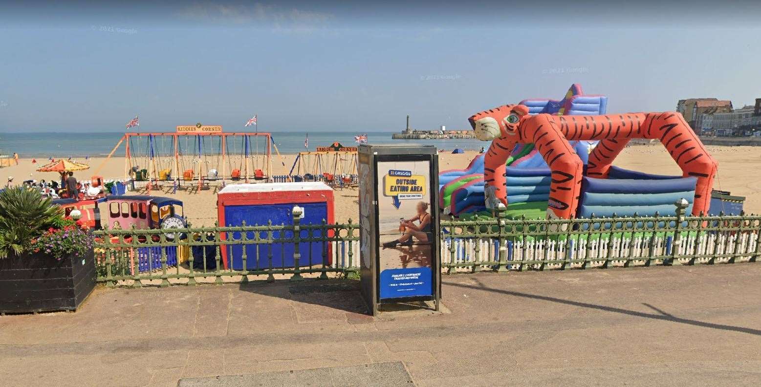 Kiddies Corner in Margate was taped off following the incident. Picture: Google