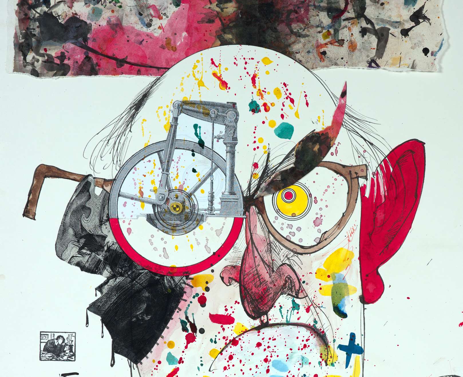 A self portrait of Ralph Steadman. Copyright: Ralph Steadman