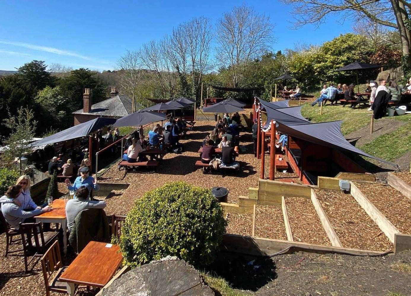 The garden at the Old Coach and Horses in Harbledown. Picture: Facebook