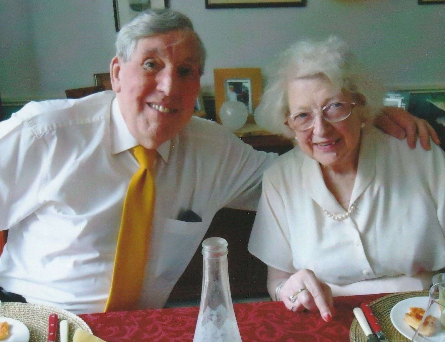 Iain Taylor and his beloved wife Doris celebrating their golden wedding anniversary in 2020. Mrs Taylor died three months after her husband’s death. Picture: Liz Sharp