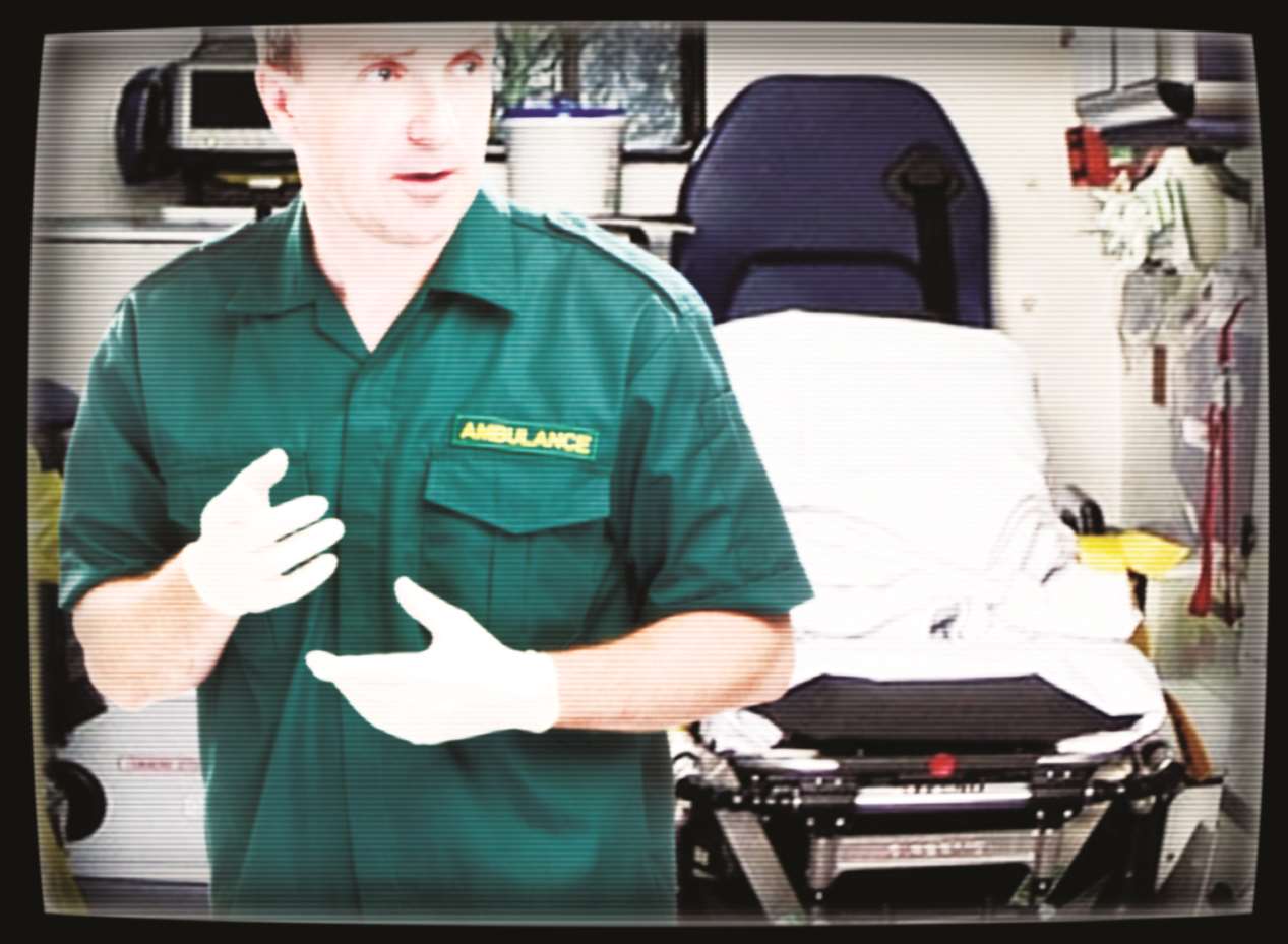 An image from an ambulance CCTV system