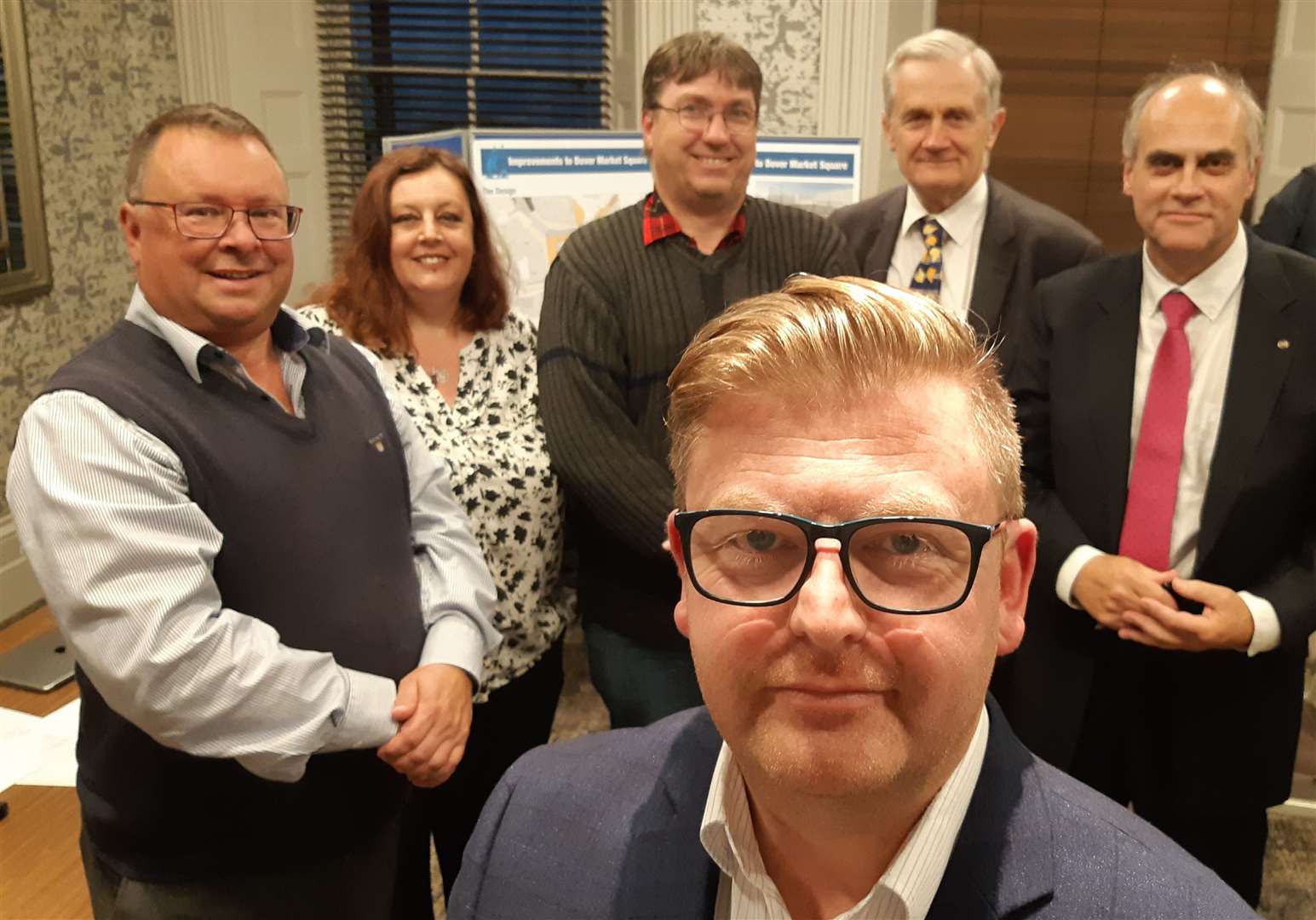 Mr Hobbs-East with Dover Town Team directors, from left Simon Crowley, Sue Jones, Neil Wiggins, Trevor Bond and John Angell. Picture: Sam Lennon