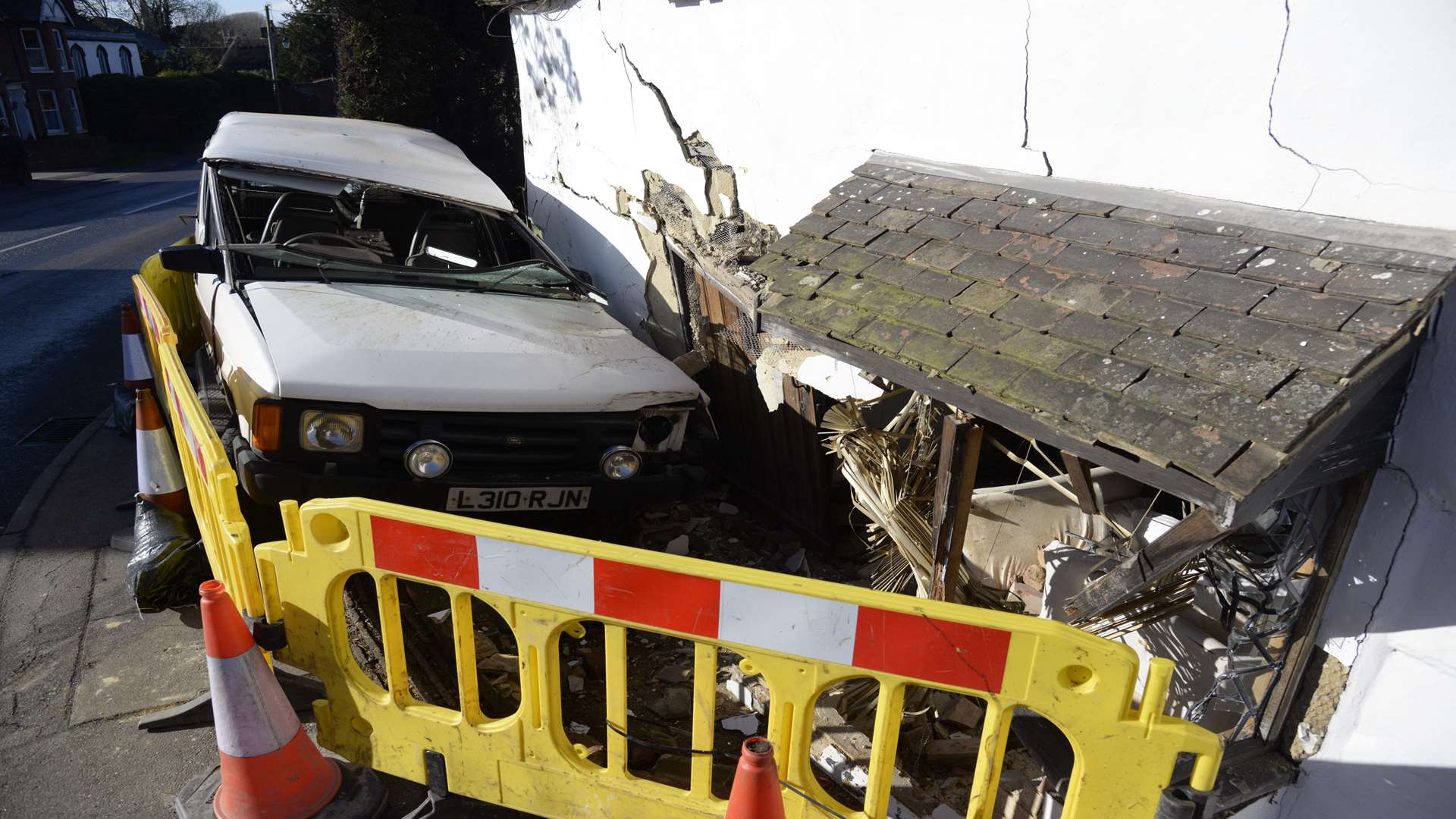 The scene following the accident at the bottom on Preston Hill, Wingham