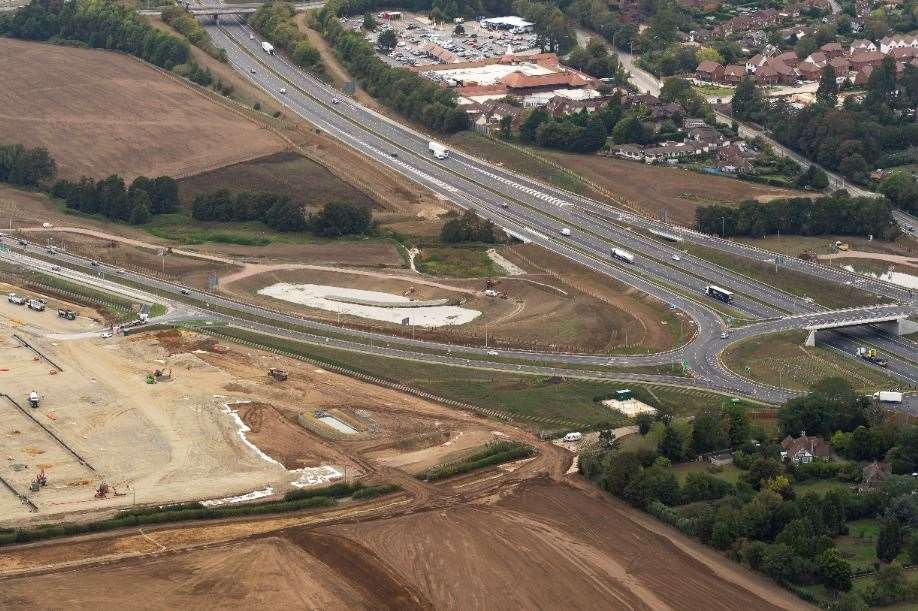 All vehicles accessing the lorry park will have to use Junction 10a. Picture: Ady Kerry / Ashford Borough Council