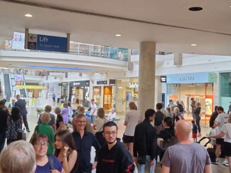 Crowds were asked to leave Bluewater Shopping Centre