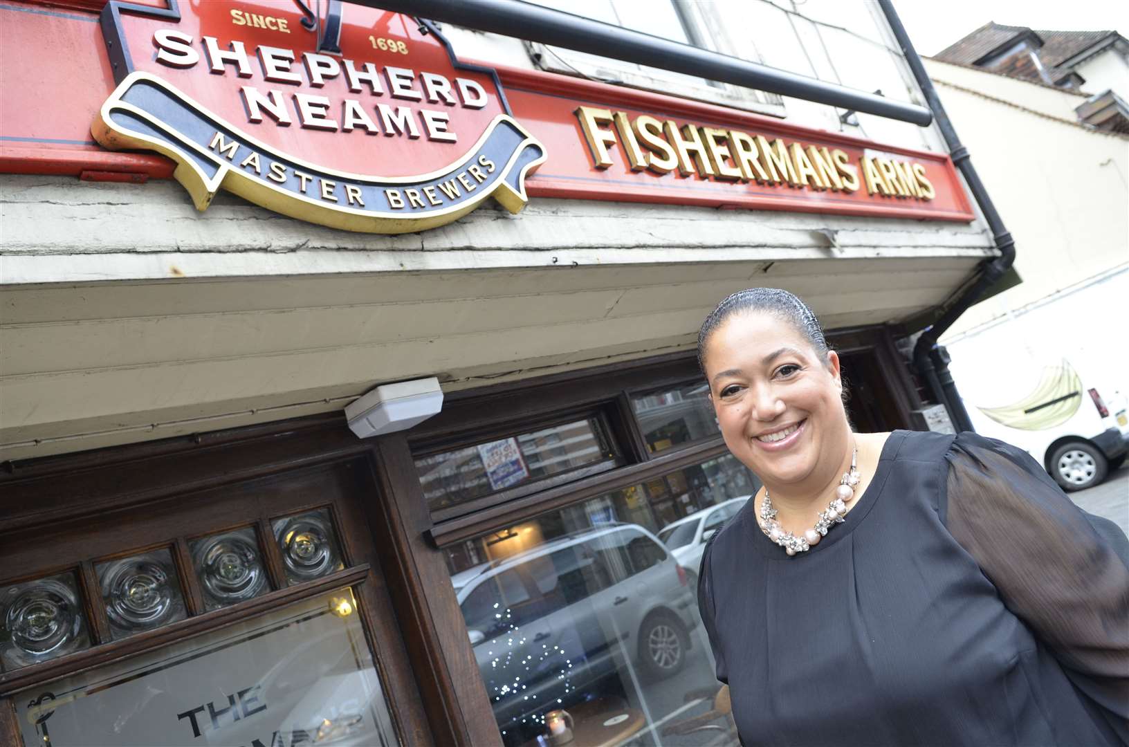 Valerie Gillingham outside the Fisherman's Arms, Maidstone. Picture: Bob Kitchin