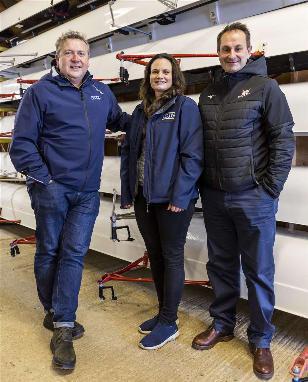 From left, Matt Rostron of London Youth Racing, Jenny Cooper from the Port of London Authority and Alastair Marks of British Rowing want to get more people on the water
