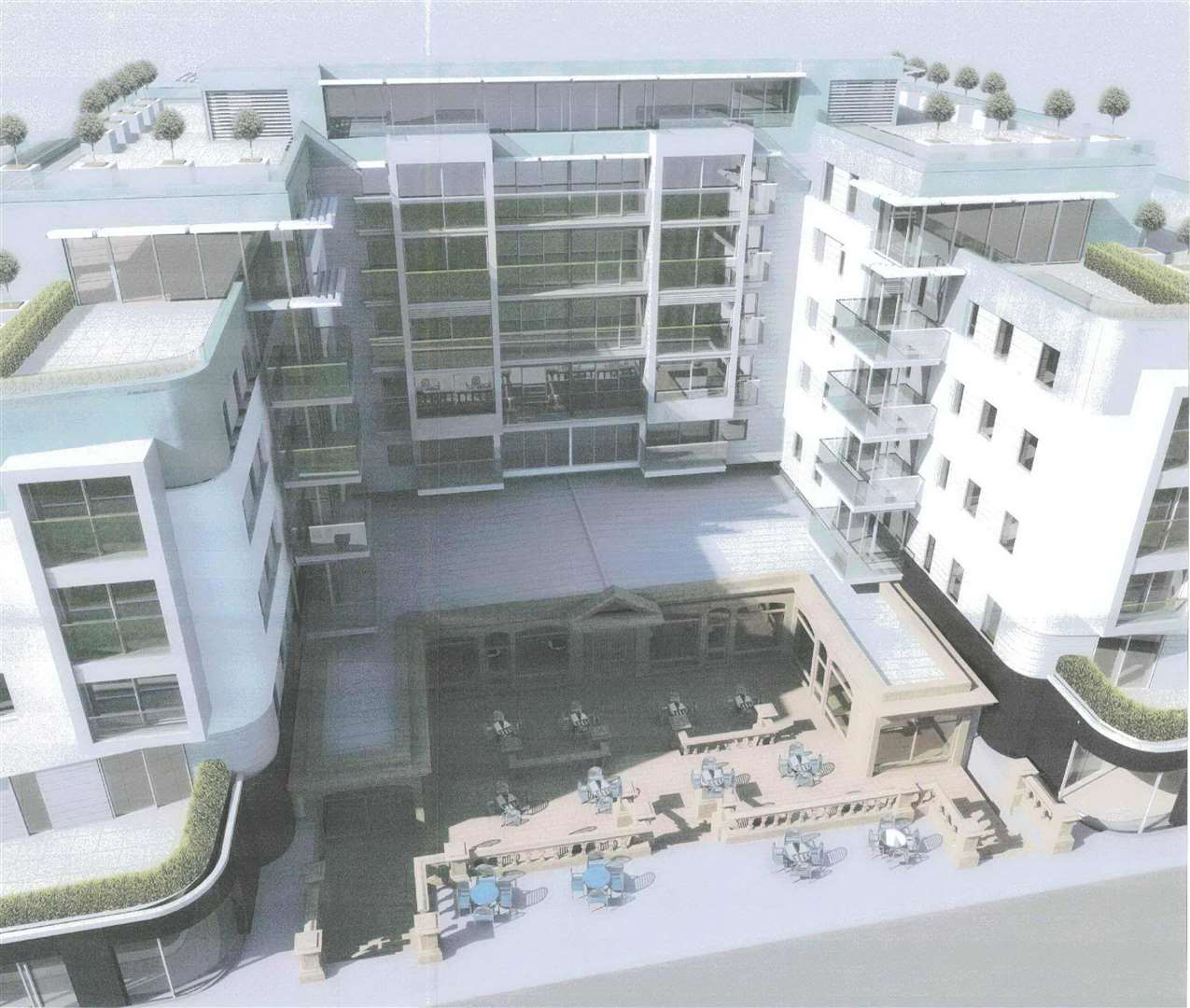 An artist's impression of the redevelopment around the Leas Pavilion: Courtesy Churchgate