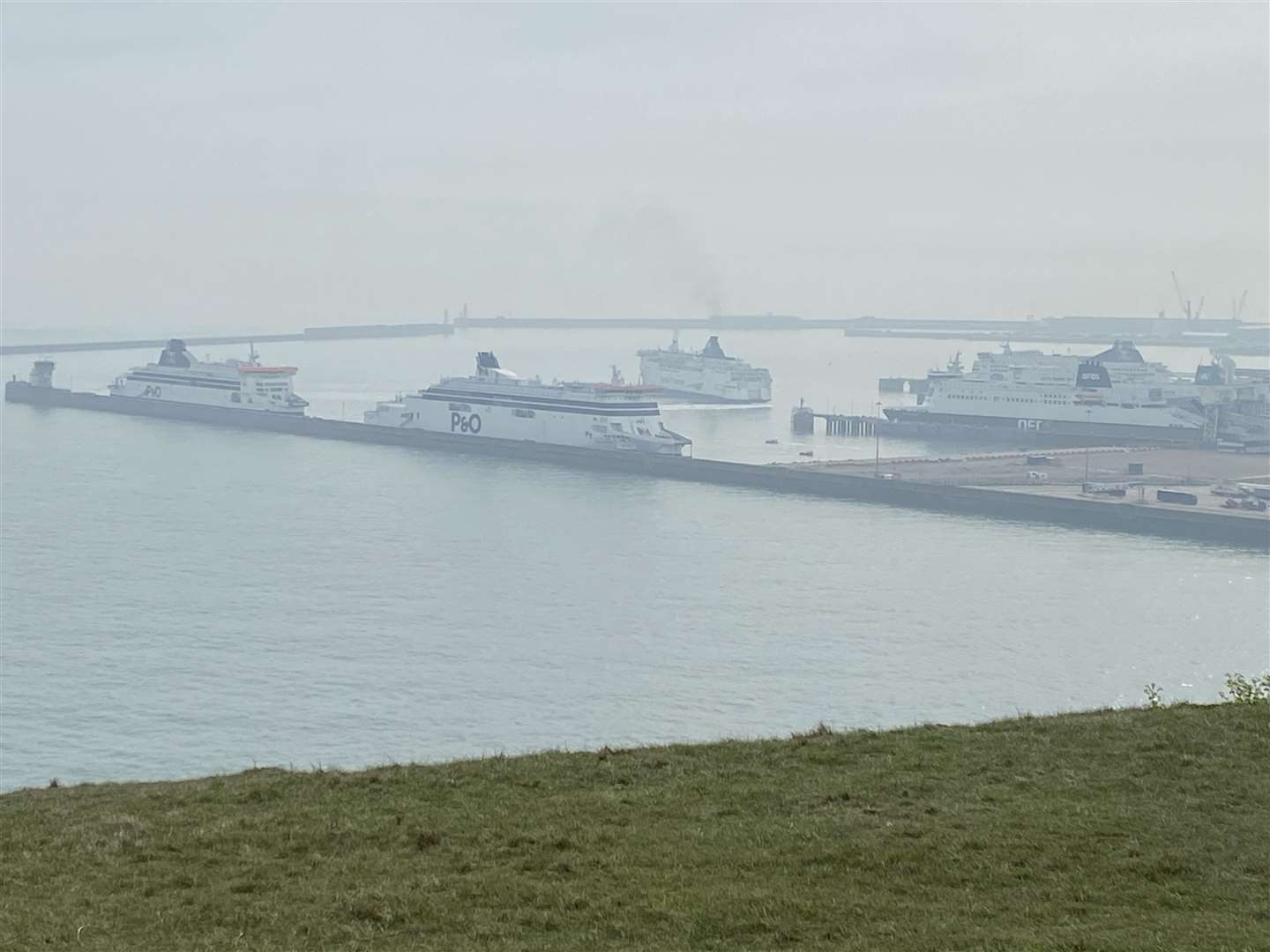 P&O ships are still berthed in Dover