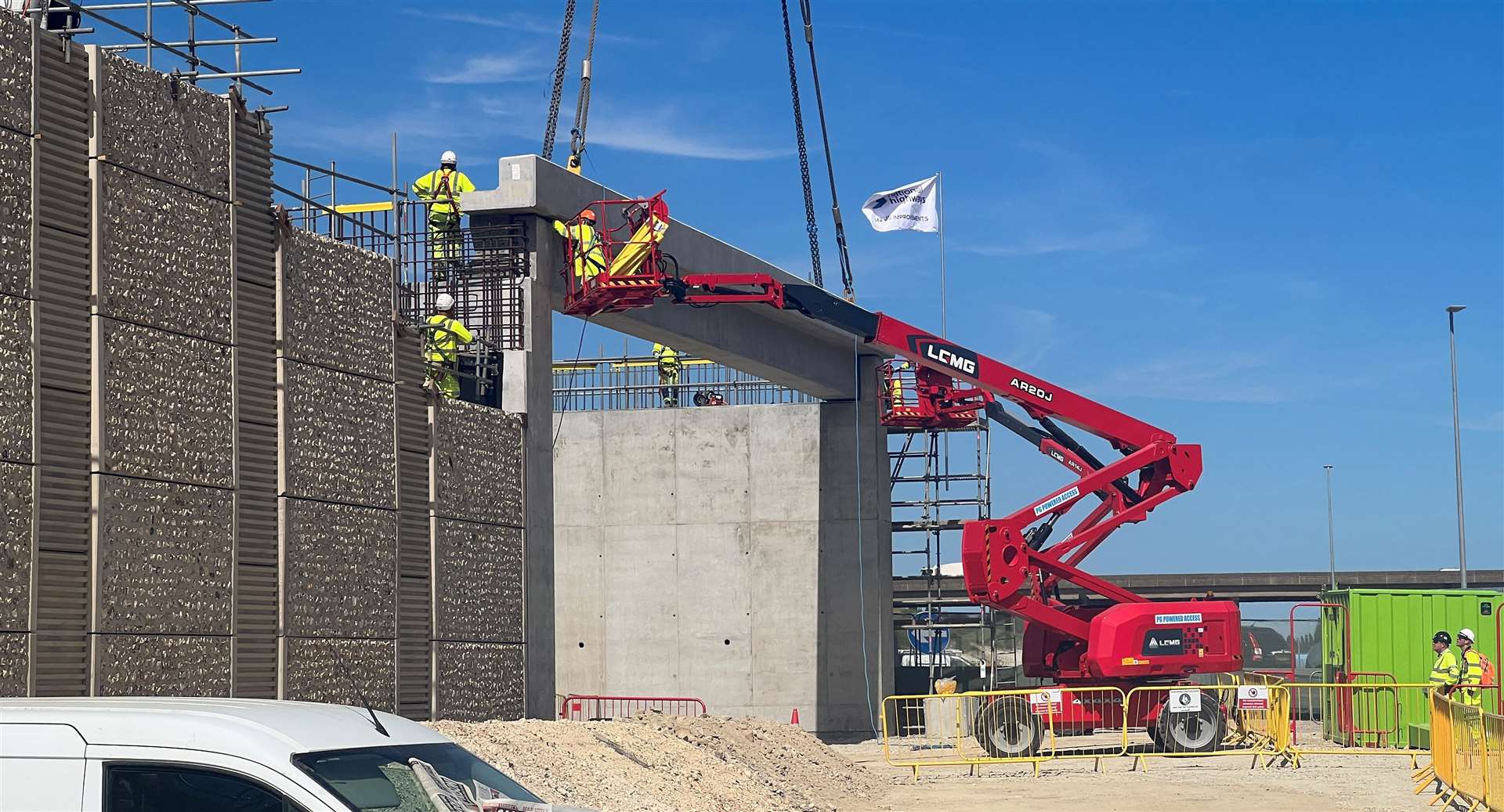 Engineers working on the Stockbury flyover. Picture: Megan Carr