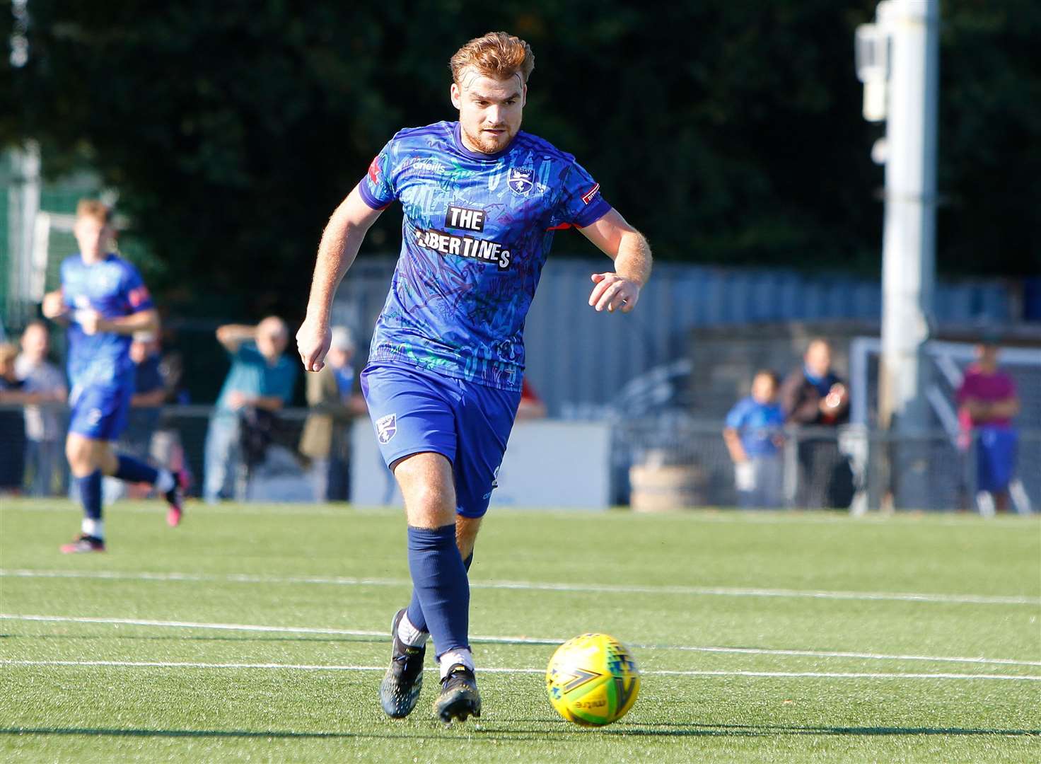 Sam Blackman - scored in Margate's 2-2 weekend draw with Lewes as he made his 100th club appearance. Picture: Andy Jones