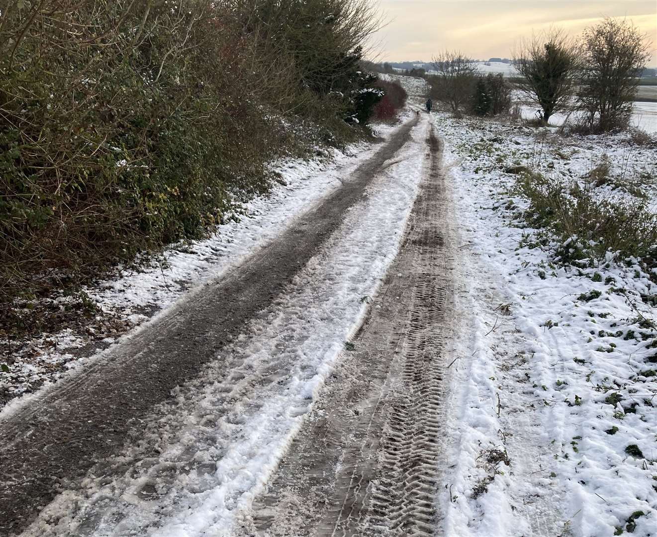 Tracks left by 4x4 vehicles on Pilgrims Way