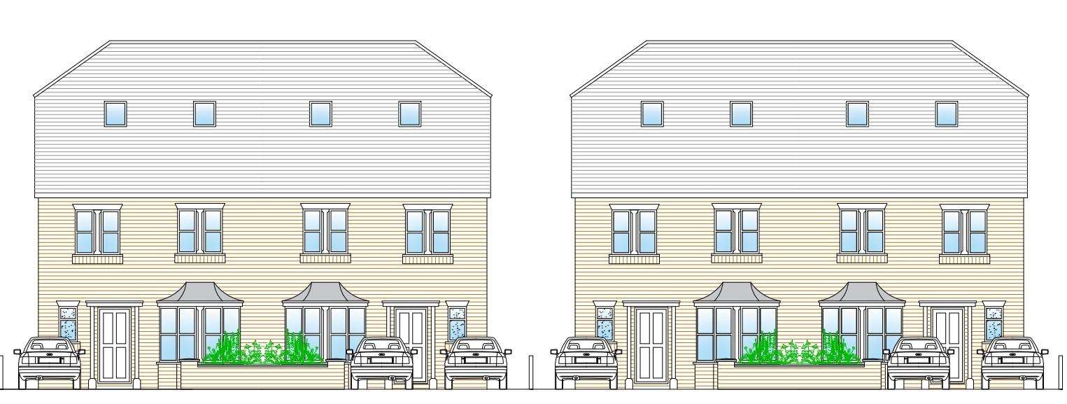 These two semi-detached homes would have replaced the Georgian Mount House in Teynham (6794940)