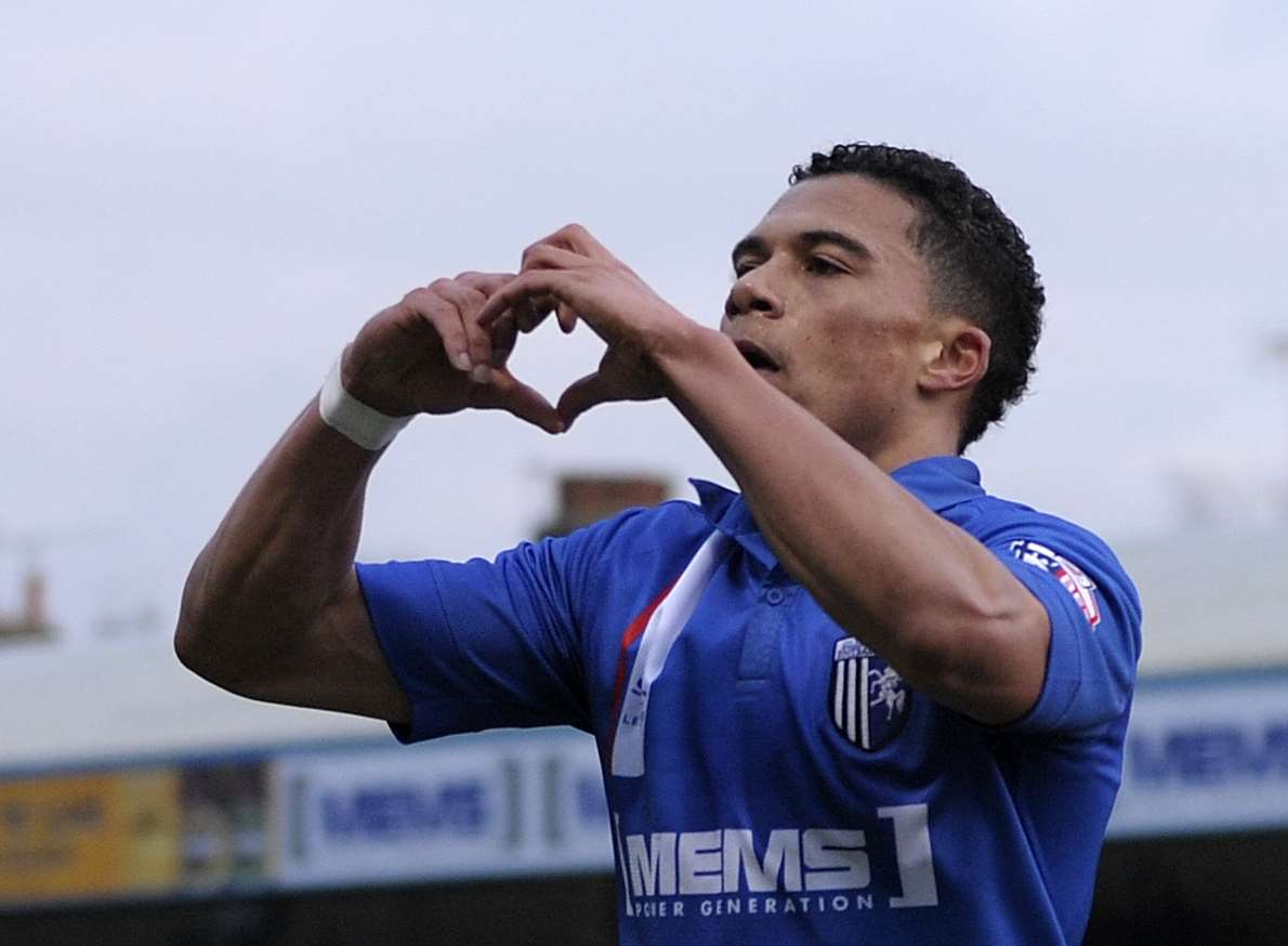 Bradley Garmston celebrates scoring for the Gills last season Picture: Barry Goodwin