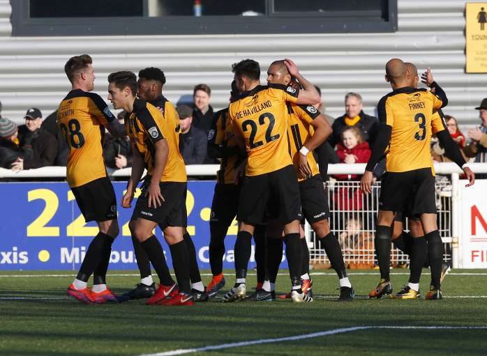 Maidstone celebrate the opener Picture: Andy Jones