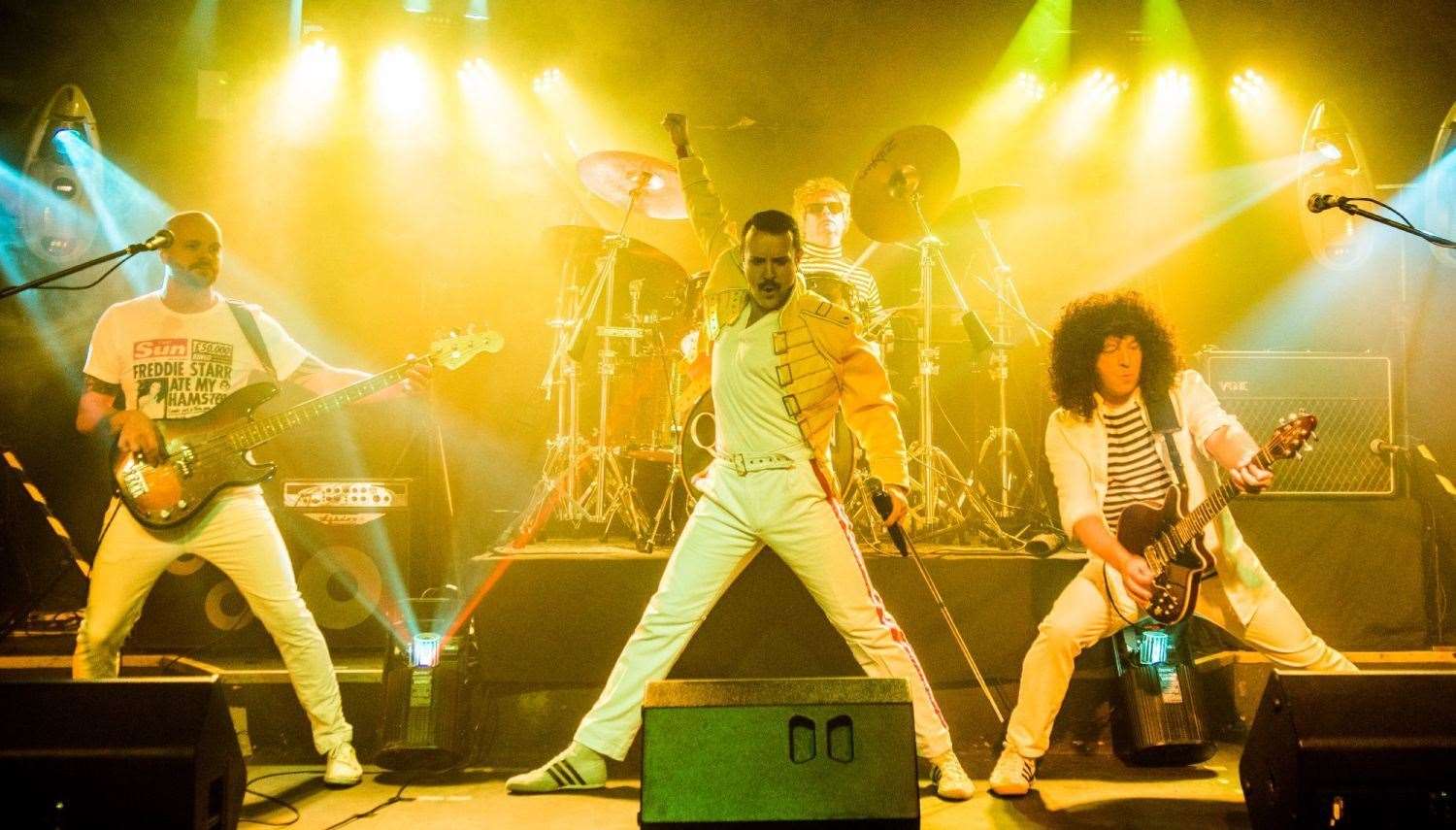 Pure Queen tribute band perform as Freddie Mercury and the gang