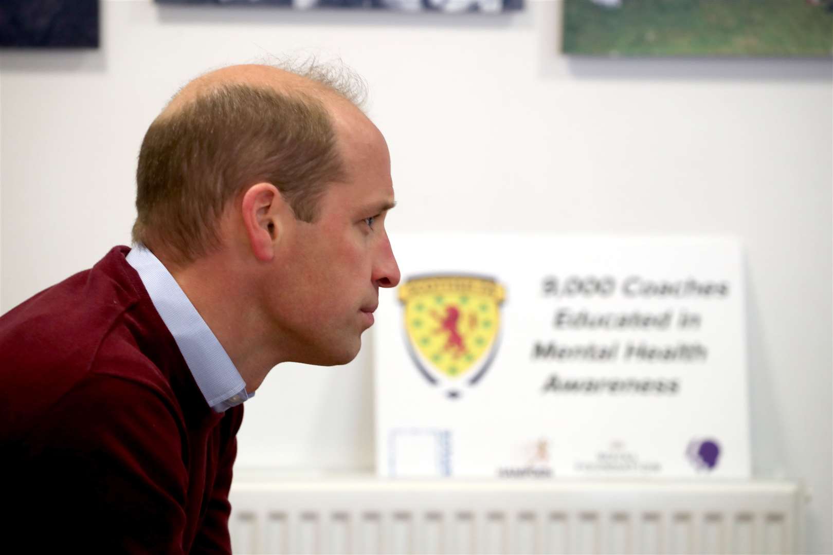 The Duke of Cambridge during a video call with players from the four nations (Andrew Milligan/PA)