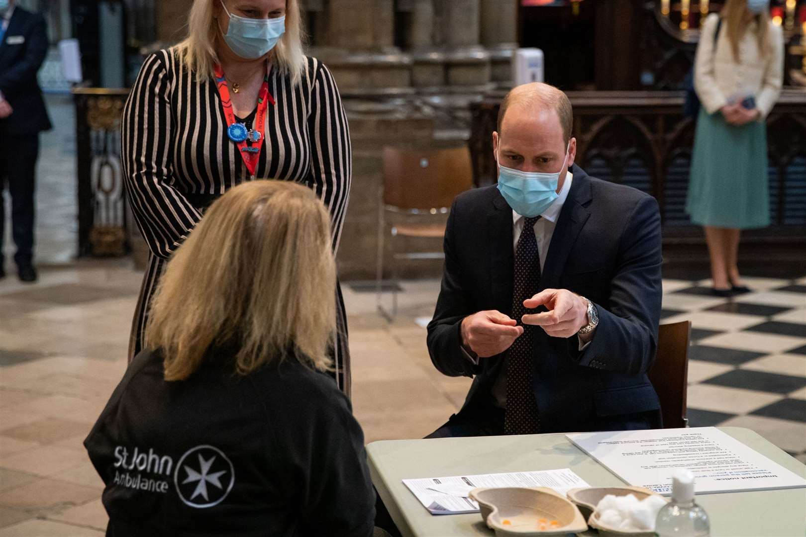 William during a vaccination at Westminster Abbey. Aaron Chown/PA