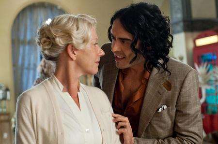 Helen Mirren as Hobson and Russell Brand as Arthur in Arthur