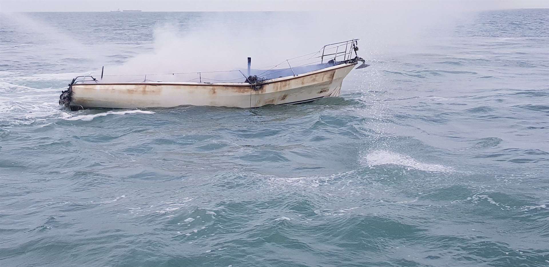 The burning vessel could not be saved by Ramsgate RNLI and help. Picture: Ramsgate RNLI (13678698)