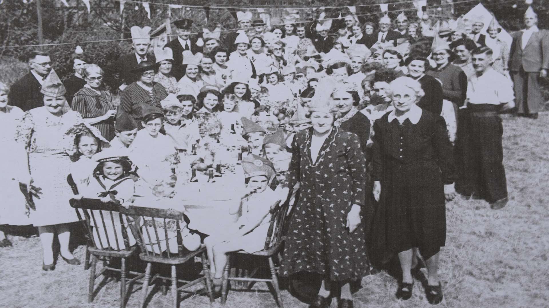 Sandra (the girl in the sailor suit at the front) said that VE Day was one of the happiest days she can remember