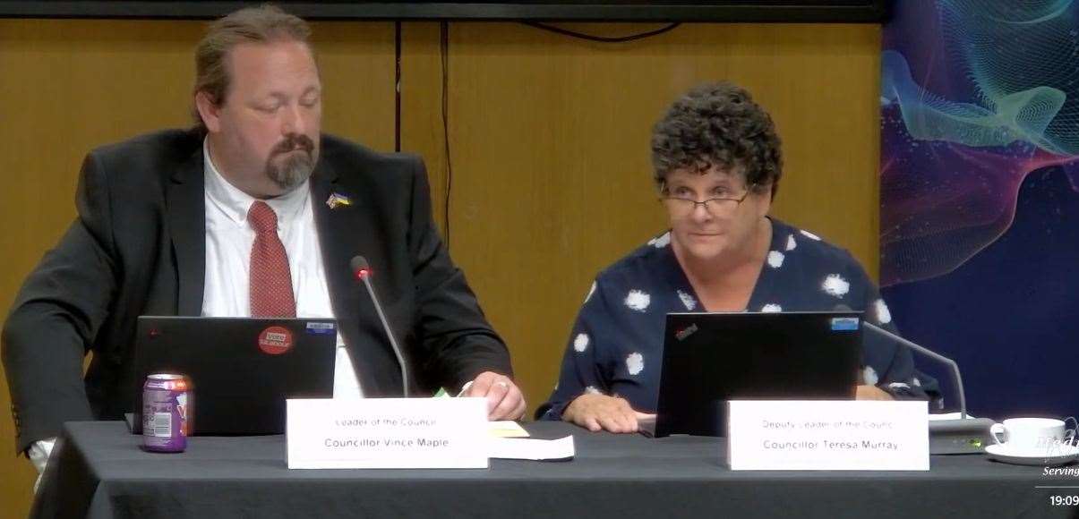 Council leader Cllr Vince Maple and his deputy Cllr Teresa Murray