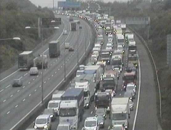 There had been severe delays on the M25 near Dartford Crossing. Picture: National Highways