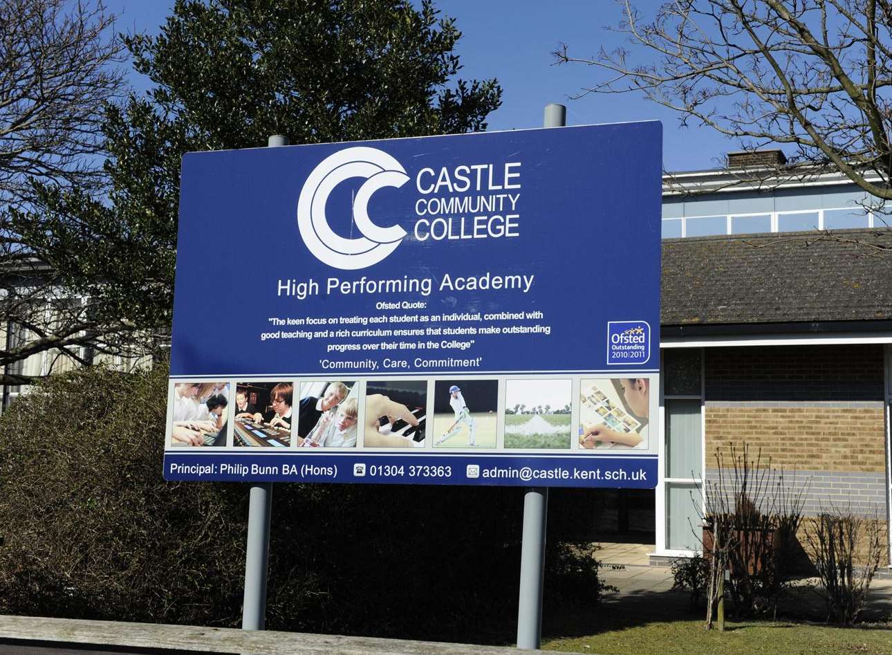 General view of Castle Community College, Salisbury Road, Walmer