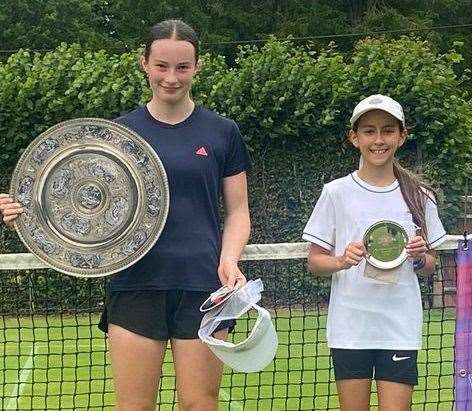 Alice Moffatt, left, beat Rosie Thomson to reach the Play Your Way to Wimbledon girls' finals