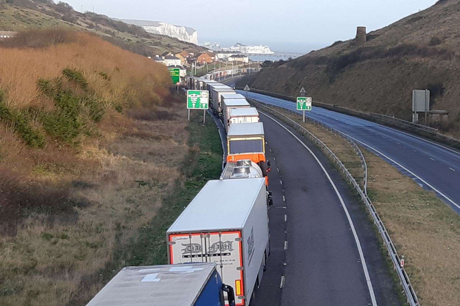 Delays on A20 to Port of Dover after broken down lorry closes lane