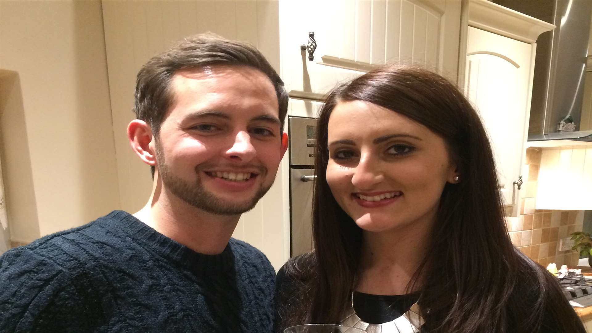 Sophie and her fiancee Chris Mutti on the day they got engaged