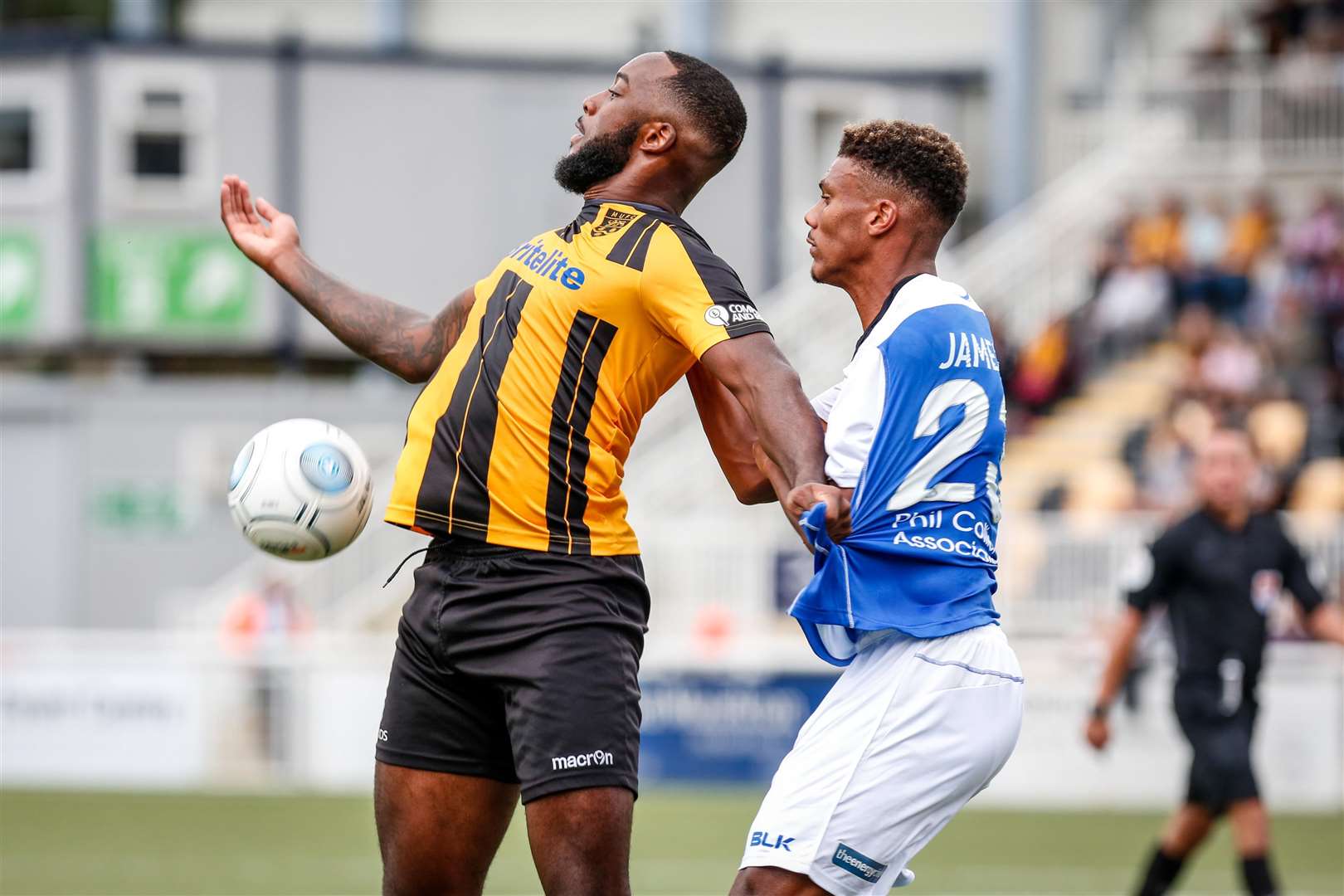 Shamir Mullings works the Barrow defence Picture: Matthew Walker