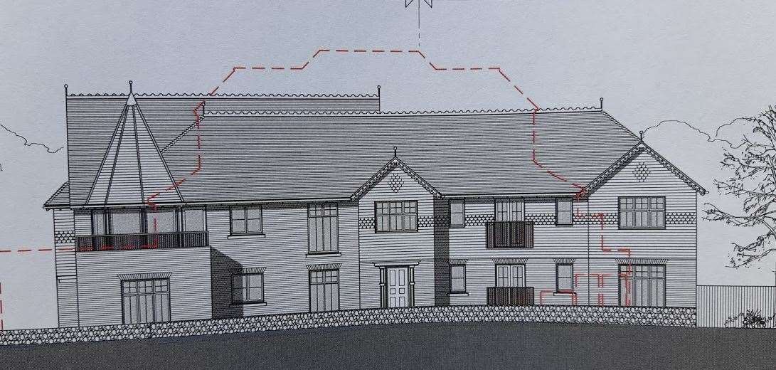 A drawing of how the six flats would look from the north side when walking towards Kingsdown (8673366)