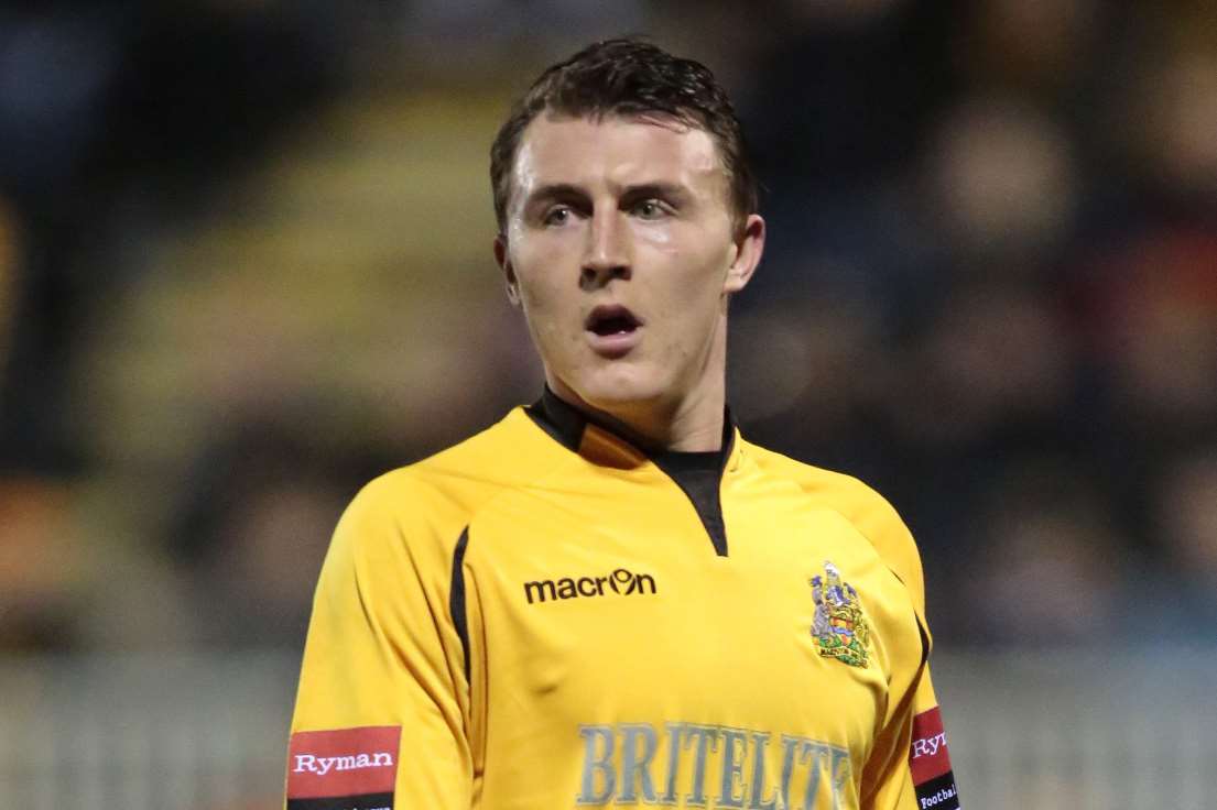 Alex Flisher made his Maidstone comeback in the FA Cup Picture: Martin Apps