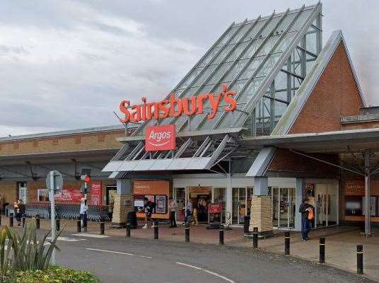 Crayford followed the victim as she left the Sainsbury's store in Sittingbourne. Photo: Google