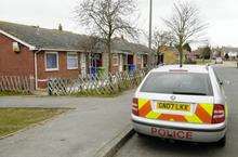 Police are stationed outside a house in Bramley Way, Eastchurch, after a shooting last night