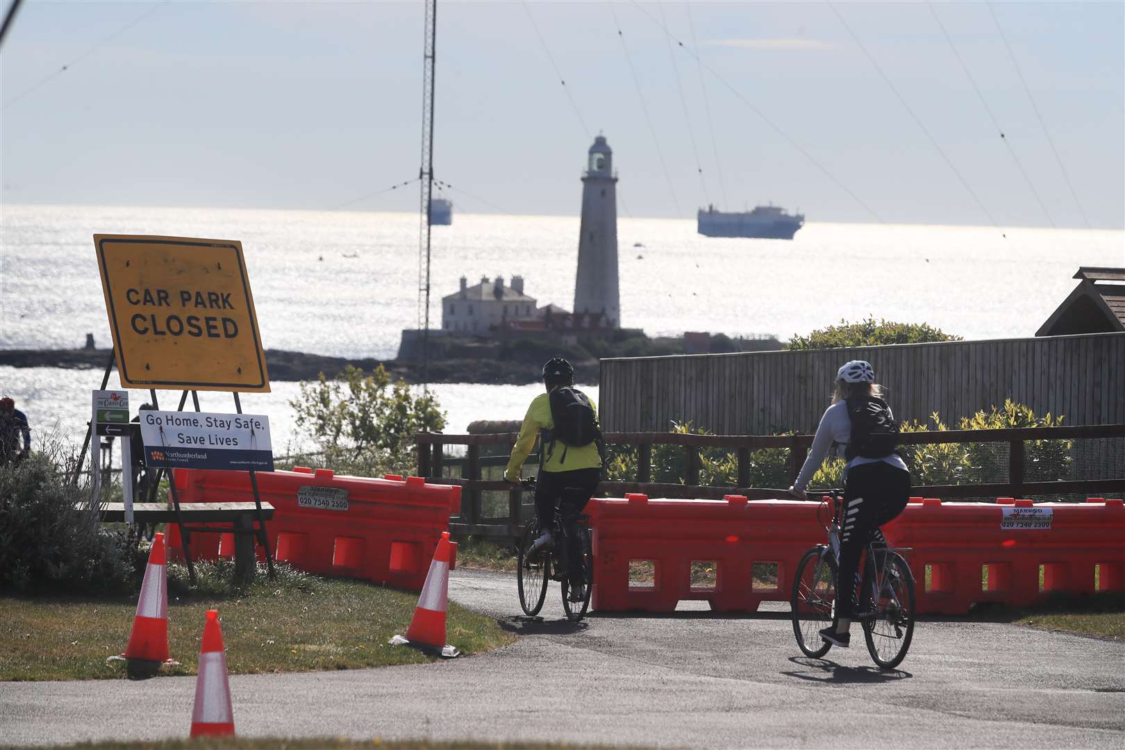 In the North East, St Mary’s Island in Whitley Bay was closed off to the public (Owen Humphreys/PA)