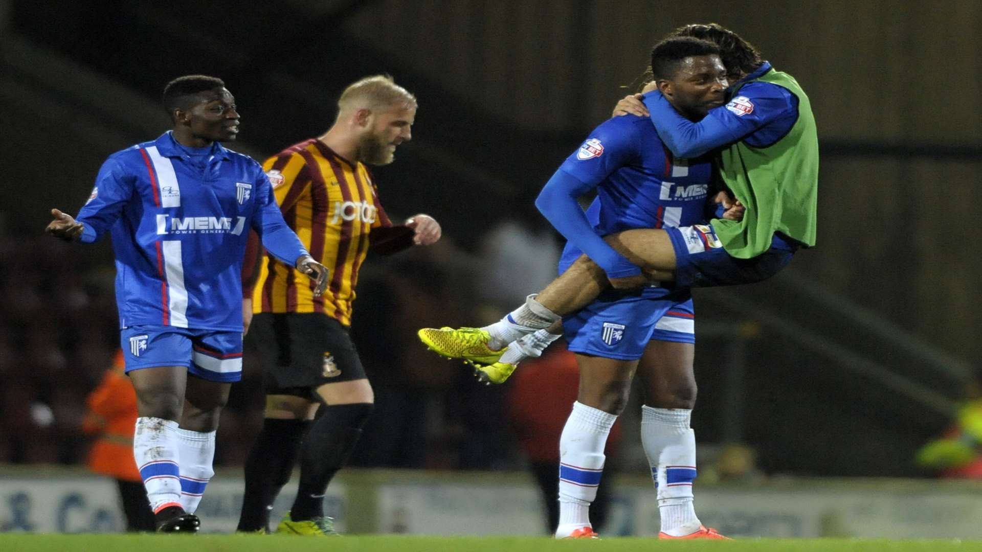 Antonio German takes the plaudits for the goal on Saturday Picture: Barry Goodwin