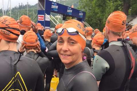 Sharon Collins took part in the Great North Swim in Lake Windermere