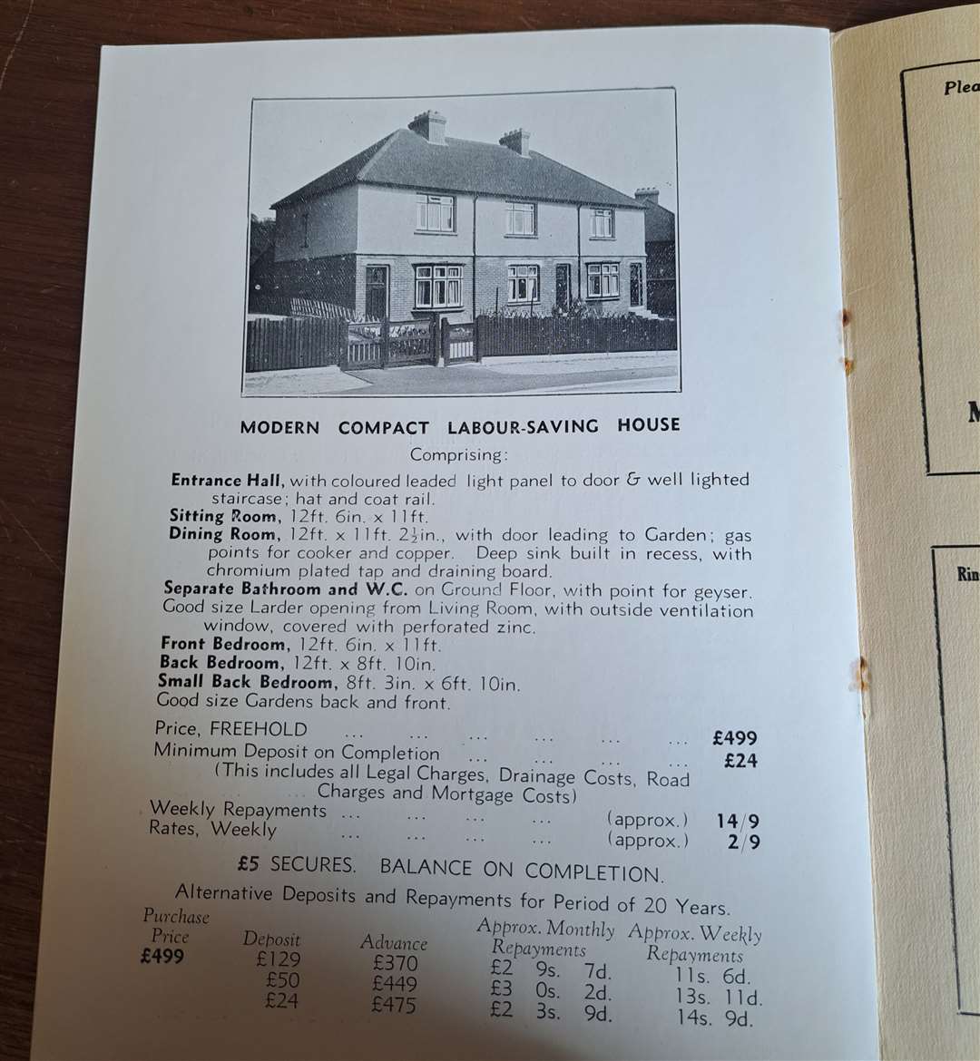 A sales brochure for houses built by Goodsell at Monckton Avenue in Maidstone