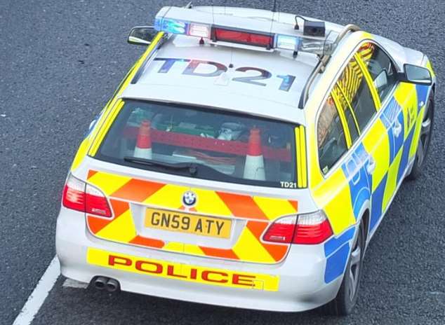 A roadblock is in place while repairs are made to the carriageway.