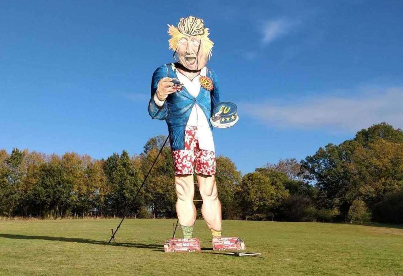 An effigy of Boris Johnson was burned in 2018