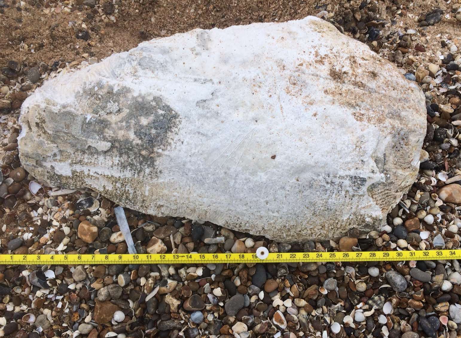 A block of palm oil deadly to dogs washed up on Leysdown beach on the Isle of Sheppey. Picture: Sheppey Coastguards