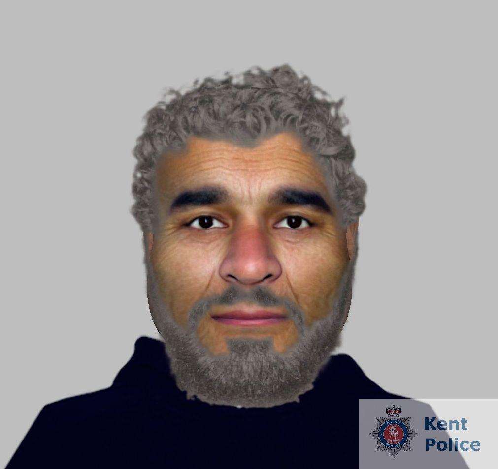 The e-fit of a man police want to speak to. Credit: Kent Police (2350174)